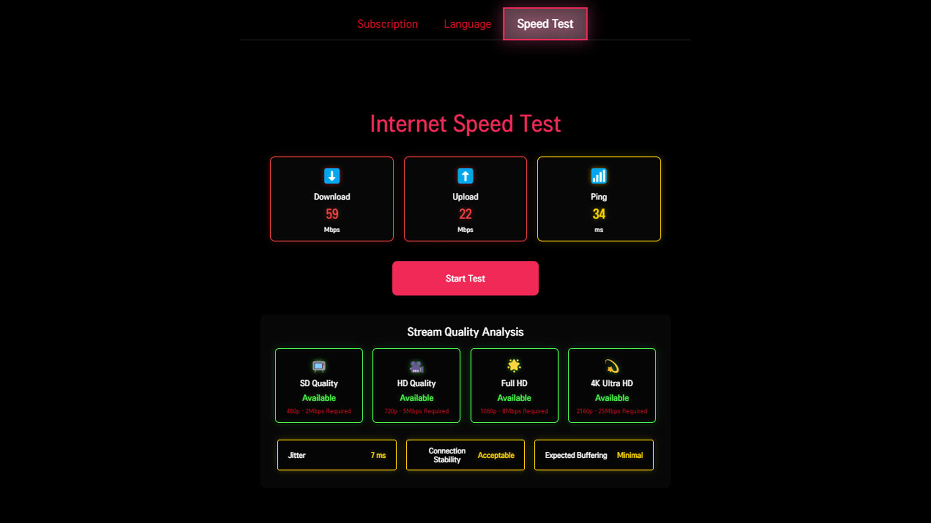 webos Speed Test